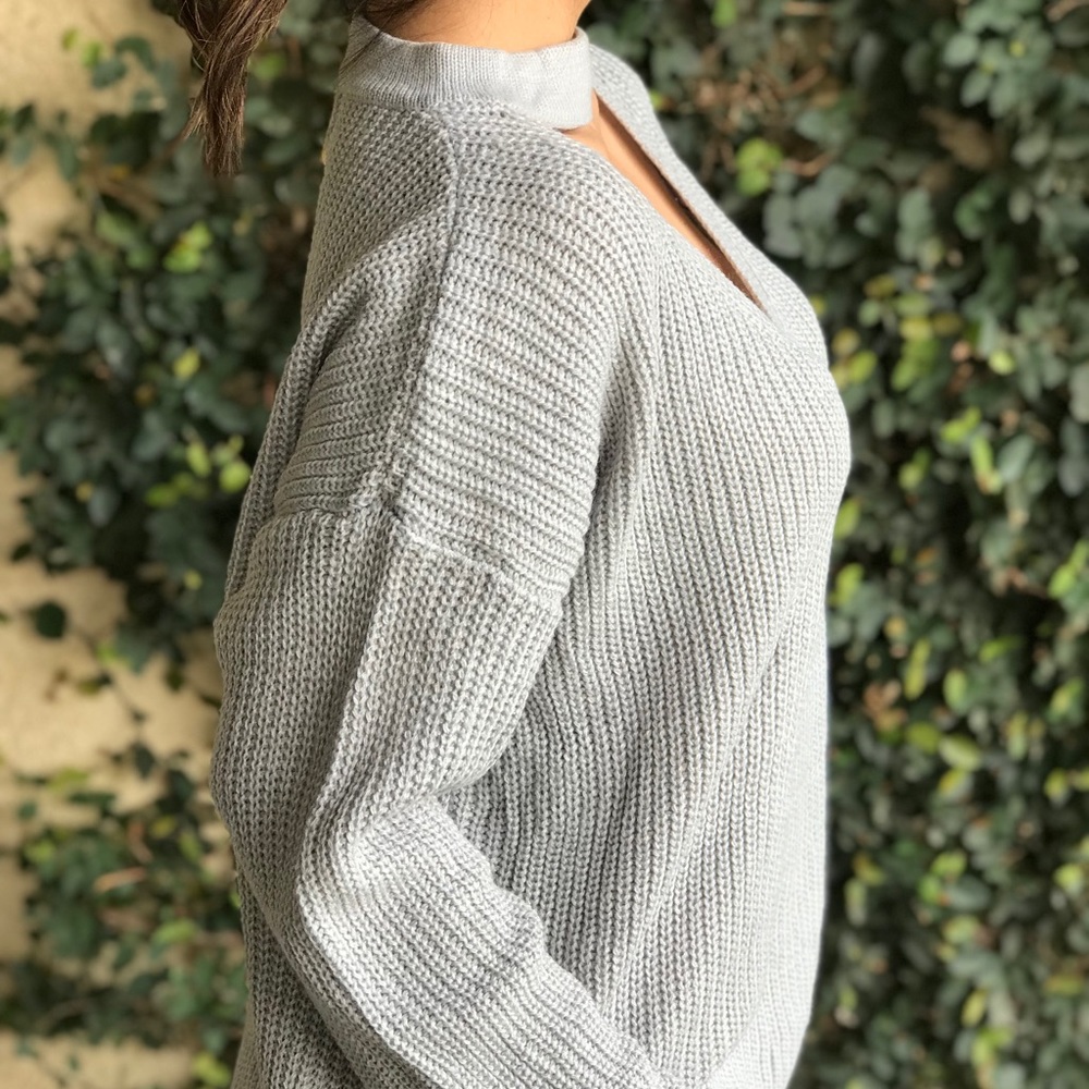Choker Sweater : Gray/Silver - Picture 5 of 8